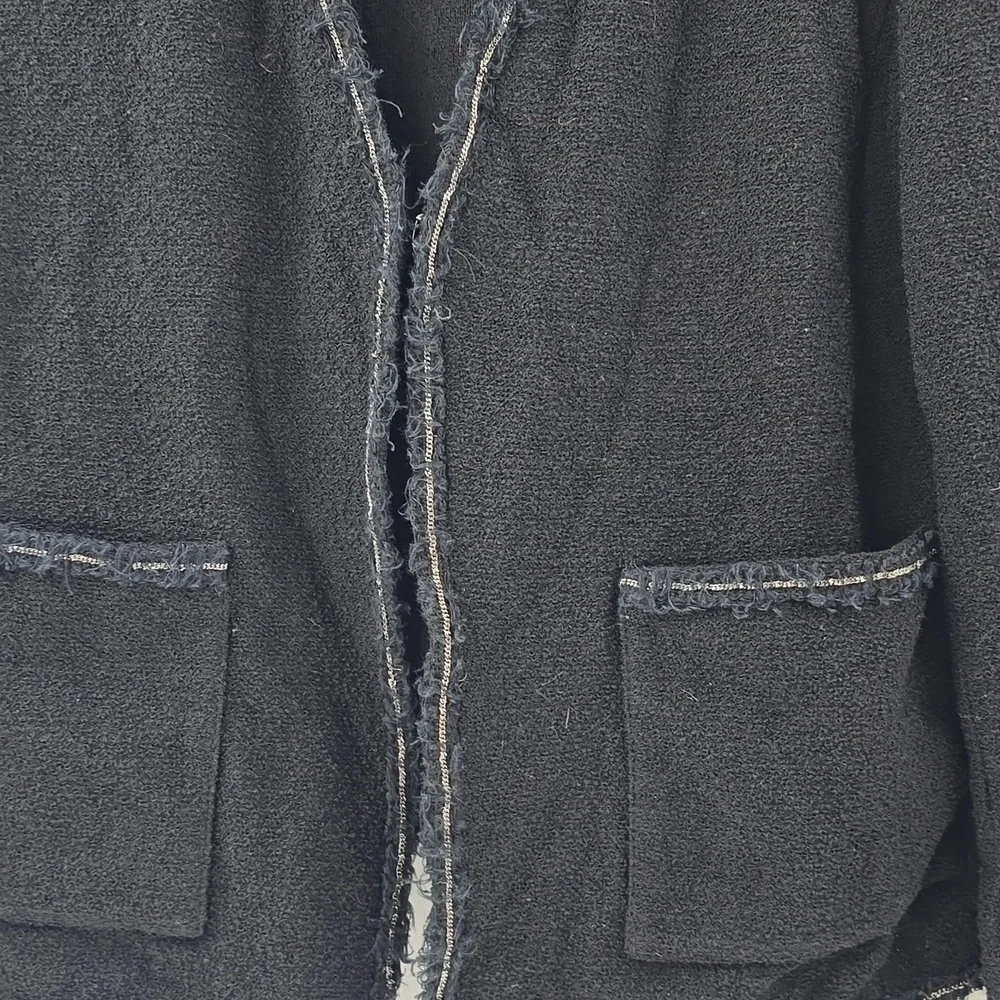 St John Collection Black Frayed Edge Jacket - Picture 4 of 7